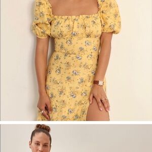 Reformation Spring Yellow Dress